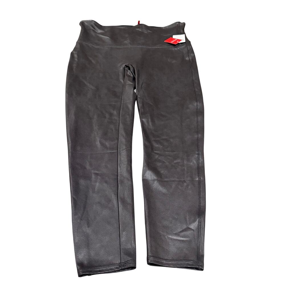 Spanx Faux Black Leather Leggings Size 3X